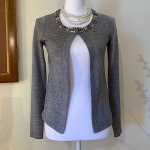 Banana Republic XS bejeweled gray sweater